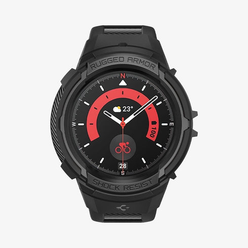 ACS06488 - Galaxy Watch 6 Classic (47mm) Case Rugged Armor Pro in black showing the front